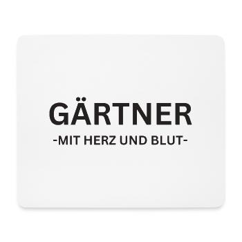 Gärtner mit Herz und Blut Hobbygärtner - Mousepad (Querformat) - Weiß - Vorne