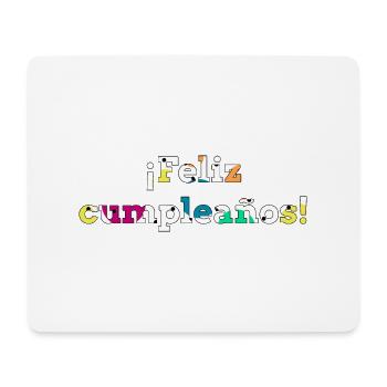 Herzlichen Glückwunsch zum Geburtstag mit bunten spanischen Texten - Mousepad (Querformat) - Weiß - Vorne
