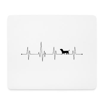Dachshund heartbeat black - Mouse Pad (horizontal) - white - Front