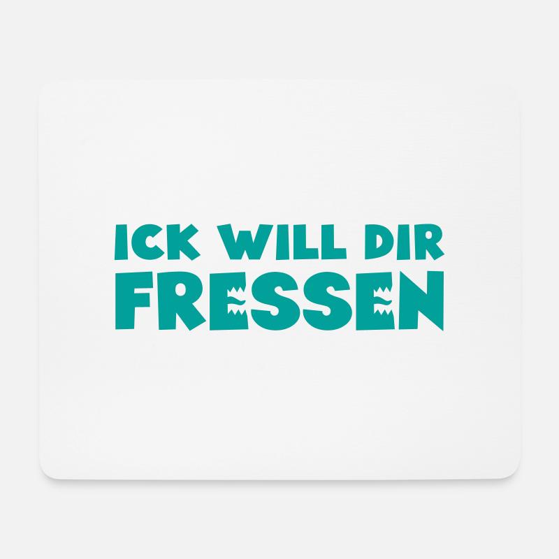 Fressen - Mousepad (Querformat) - Weiß