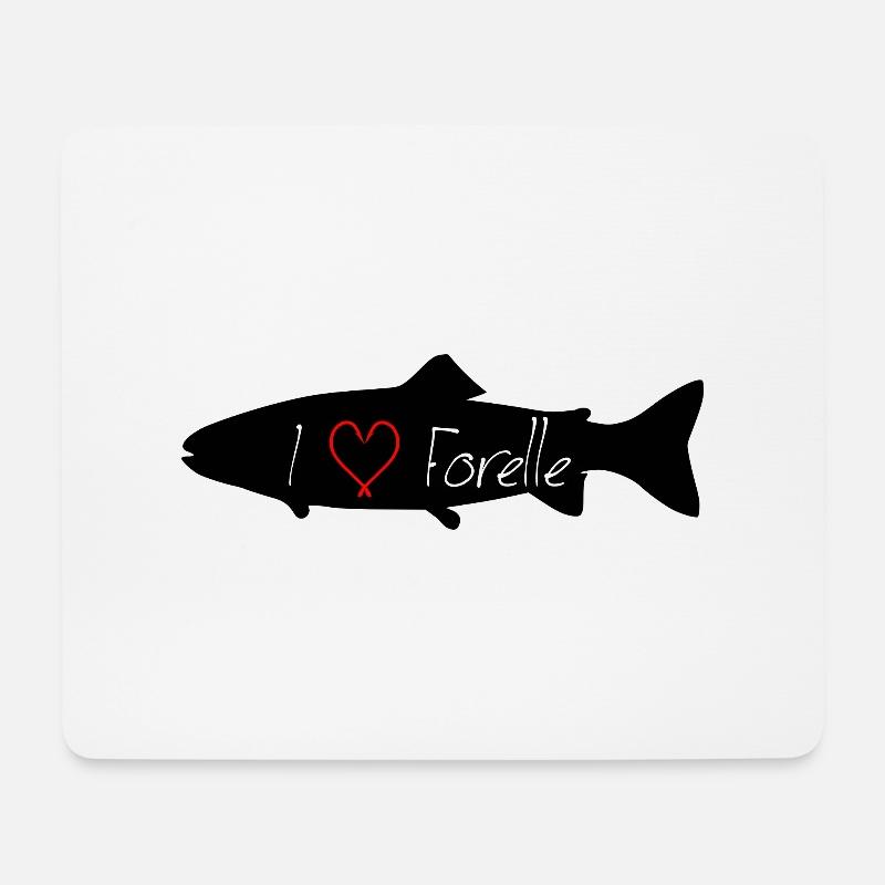 I love trout black - Mouse Pad (horizontal) - white
