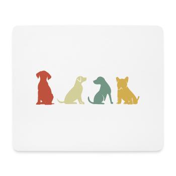 chiens rétro vintage - Tapis de souris (format paysage) - blanc - Devant