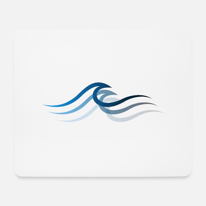 Welle wave Surfen Wasserratte Surfer - Mousepad (Querformat) - Weiß