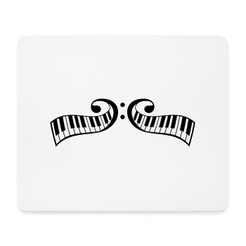 Touches de piano Touche de basse Clavier de symbole de basse - Tapis de souris (format paysage) - blanc - Devant