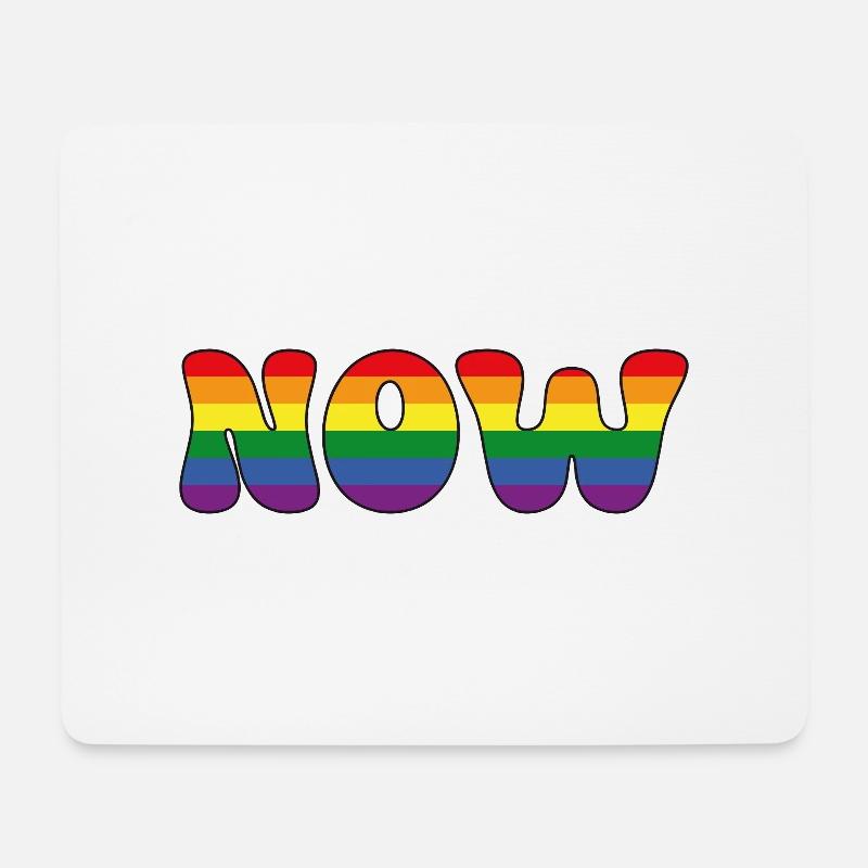 Rainbow NOW - Mousepad (Querformat) - Weiß