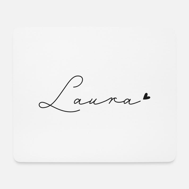 Name Laura - Mousepad (Querformat) - Weiß