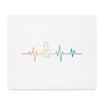 Retro Heartbeat Midwife - Mouse Pad (horizontal) - white - Front