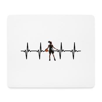 J’aime Basketball Heartbeat Pulse - Fitness Design - Tapis de souris (format paysage) - blanc - Devant
