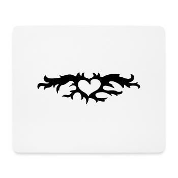 Flammendes Herz / flaming heart (1c) - Mousepad (Querformat) - Weiß - Vorne