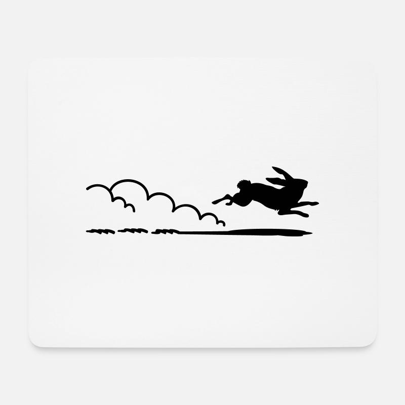 flottes Häschen / running rabbit (1c) - Mousepad (Querformat) - Weiß