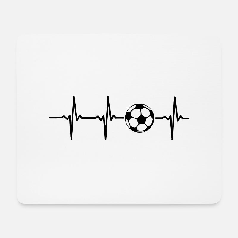 Mon cœur bat pour le football - Tapis de souris (format paysage) - blanc