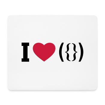 I LOVE PUSSY - ASCII - Mouse Pad (horizontal) - white - Front