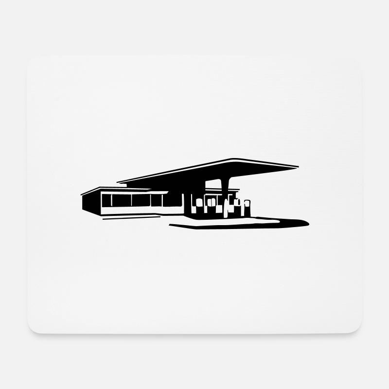 Tankstelle - Mousepad (Querformat) - Weiß