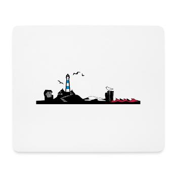 North Sea Silhouette - Mouse Pad (horizontal) - white - Front