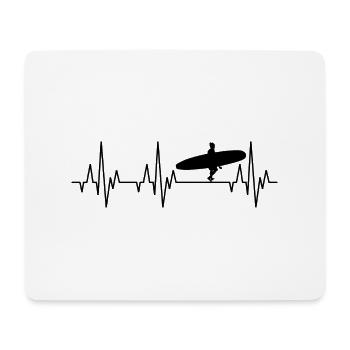 Heartbeat Surfing Surfers surfboard surfing - Mouse Pad (horizontal) - white - Front