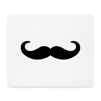 moustache - Tapis de souris (format paysage) - blanc - Devant