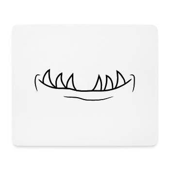 mund zaehne maul kopf gesicht klein monster horror - Mousepad (Querformat) - Weiß - Vorne