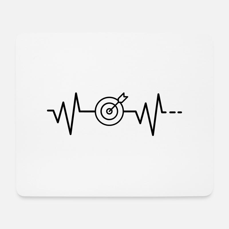 Herzschlag Darts/ Dart/ Sport/ Pfeil/ Scheibe - Mousepad (Querformat) - Weiß