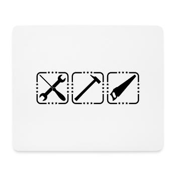 Craftsman Tools Logo Design - Mouse Pad (horizontal) - white - Front