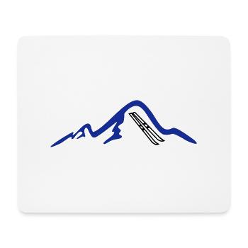 Berge und Ski - Mousepad (Querformat) - Weiß - Vorne