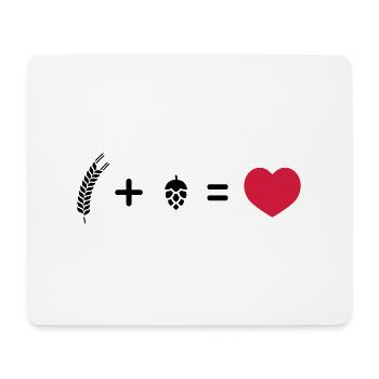 Wheat plus hops right love 2c. - Mouse Pad (horizontal) - white - Front