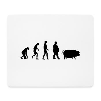 Evolution vom Affe zum Mensch zum Schwein - Mousepad (Querformat) - Weiß - Vorne