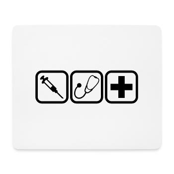 Stéthoscope seringue Croix docteur logo - Tapis de souris (format paysage) - blanc - Devant