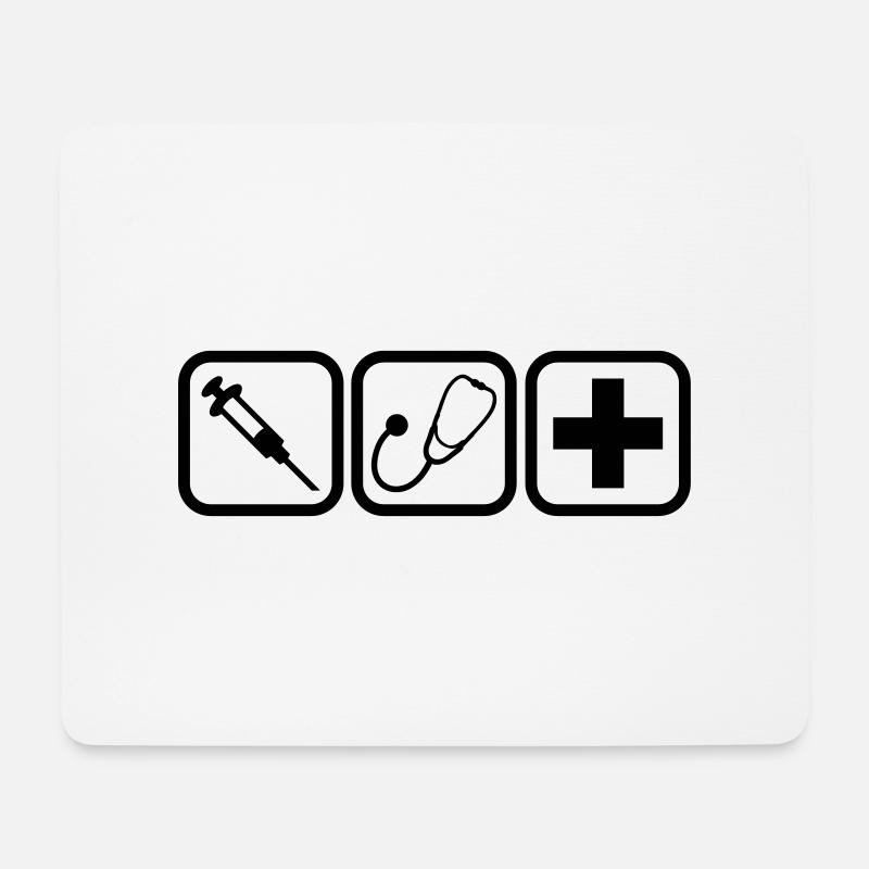 Spritze Stethoskop Kreuz Arzt Logos - Mousepad (Querformat) - Weiß