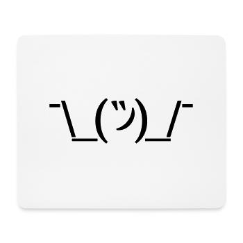 Shruggie Emoticon Smiley Achselzucken - Mousepad (Querformat) - Weiß - Vorne