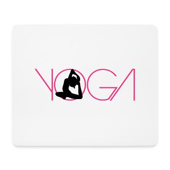 Text woman logo Yoga exercise - Mouse Pad (horizontal) - white - Front