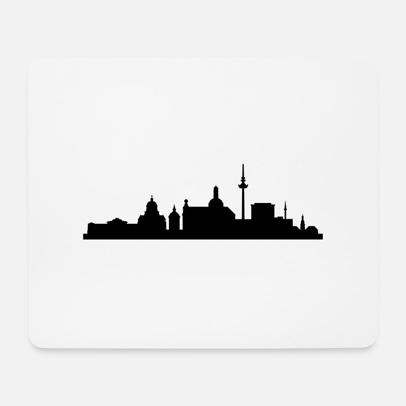 Skyline Mannheim - Mousepad (Querformat) - Weiß