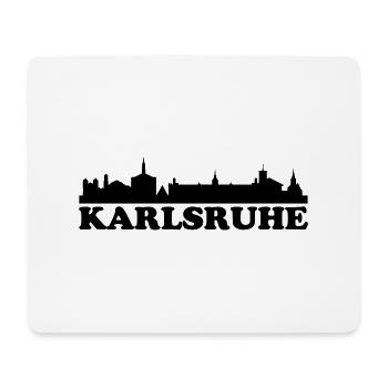 Skyline Karlsruhe Text - Mousepad (Querformat) - Weiß - Vorne