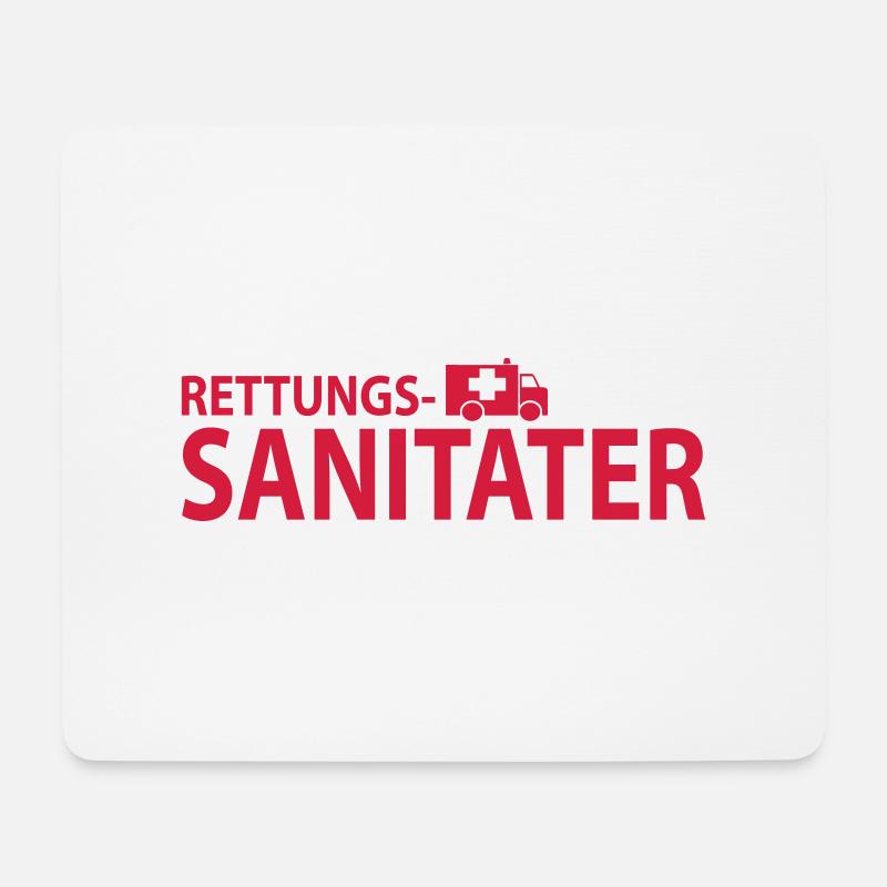 rettungssani - Mousepad (Querformat) - Weiß