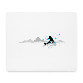 Winter - Skifahrer Berge - Mousepad (Querformat) - Weiß - Vorne