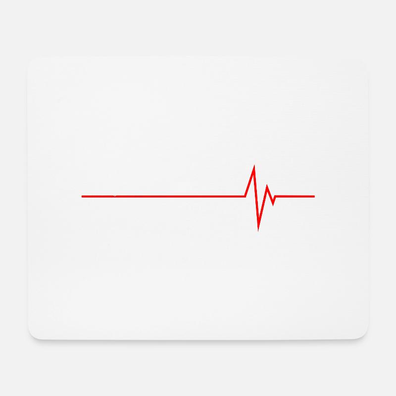 Herzschlag Feuerwehr - Mousepad (Querformat) - Weiß