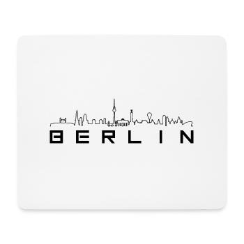 Skyline - Berlin Linie und Text - Mousepad (Querformat) - Weiß - Vorne