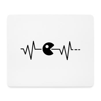 Heartbeat gaming pac mind video game retro man - Mouse Pad (horizontal) - white - Front
