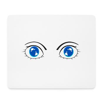 yeux bleus - Tapis de souris (format paysage) - blanc - Devant