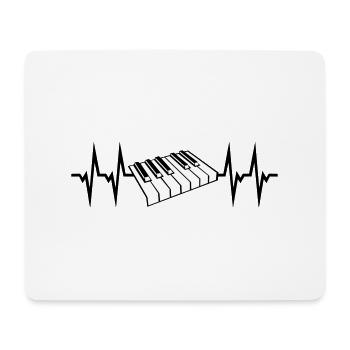 Klavier, Piano Keyboard Herzschlag - Mousepad (Querformat) - Weiß - Vorne
