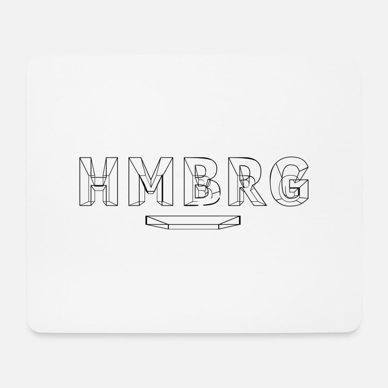 Hamburg - 3D Schriftzug - Mousepad (Querformat) - Weiß