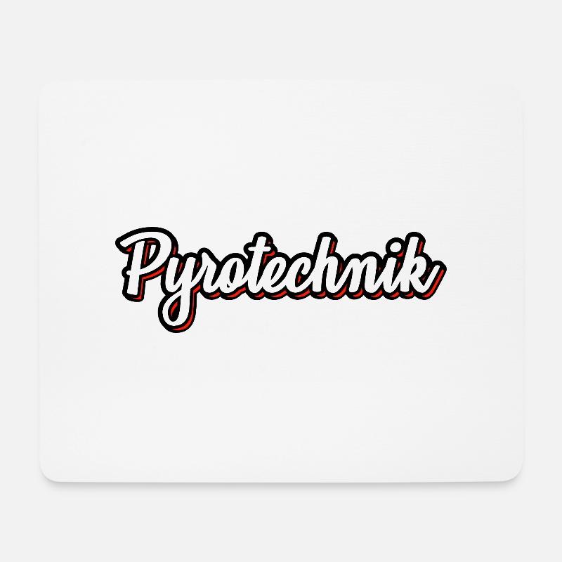 Pyrotechnik Pyro Feuerwerk - Mousepad (Querformat) - Weiß