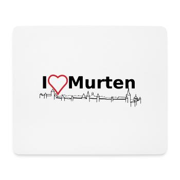 I Love Murten (mit Skyline der Altstadt) - Mousepad (Querformat) - Weiß - Vorne
