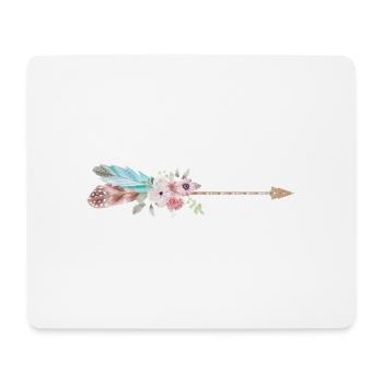 Arrow Feather Flowers personnalisable - Tapis de souris (format paysage) - blanc - Devant