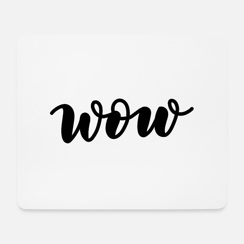 wow lettering - Mouse Pad (horizontal) - white