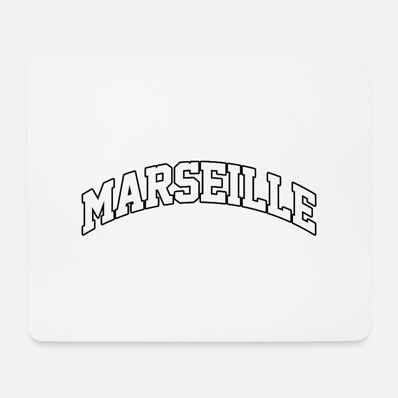 Marseille-Logo: Mediterranes College-Design - Mousepad (Querformat) - Weiß
