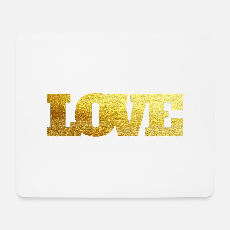 L O V E gold - Mousepad (Querformat) - Weiß