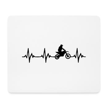 Motorrad Herzschlag - Mousepad (Querformat) - Weiß - Vorne