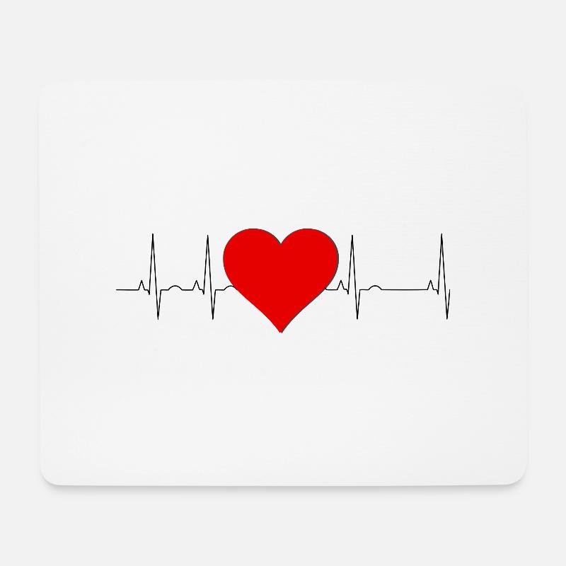 Heart palpitations Heart - Mouse Pad (horizontal) - white