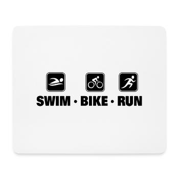 Triathlon Swim Bike Run Marathon - Mousepad (Querformat) - Weiß - Vorne