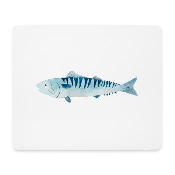 Makrele - Mousepad (Querformat) - Weiß - Vorne